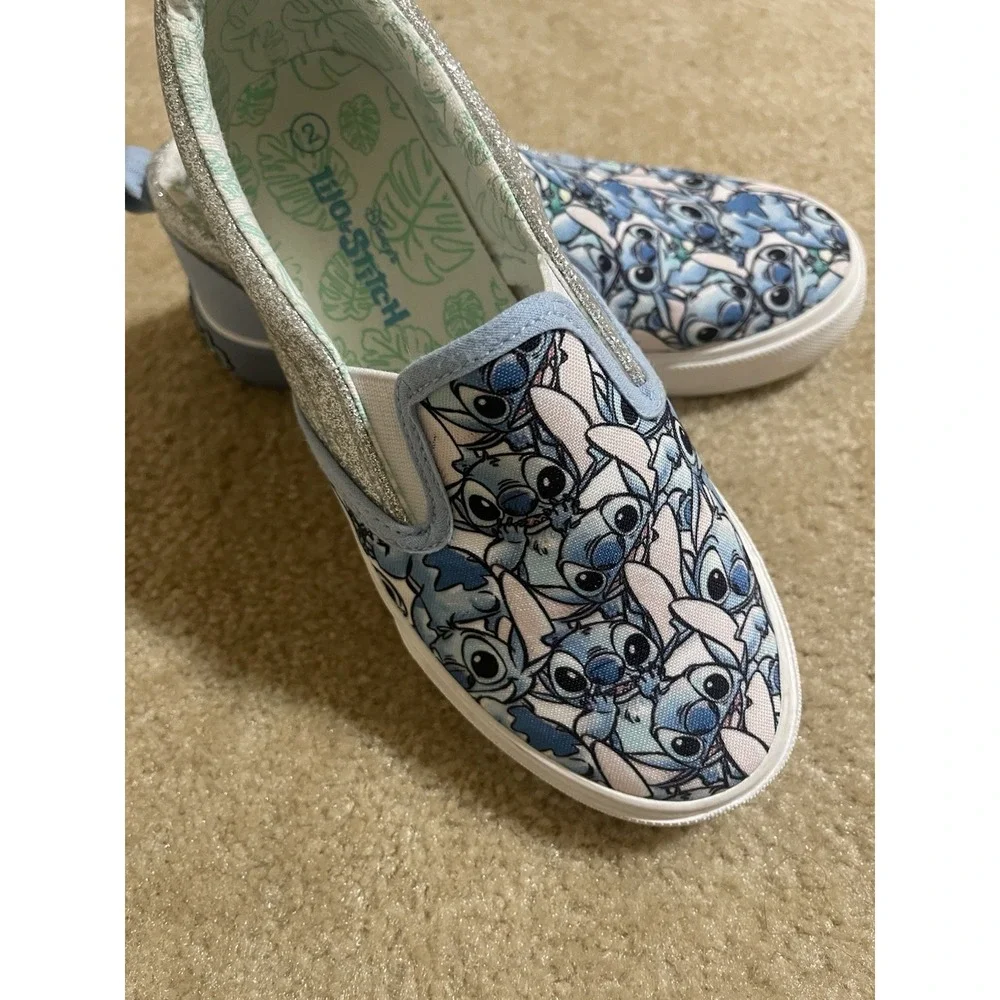 Disney GroundUp Little Kid  Lilo & Stitch Slip-On Sneaker Shoe w/ Glitter Size 2